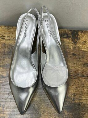 Calvin Klein Shoe Dainty Kitten Heel Pointed Toe Slingback Pump Women's 10M NIB